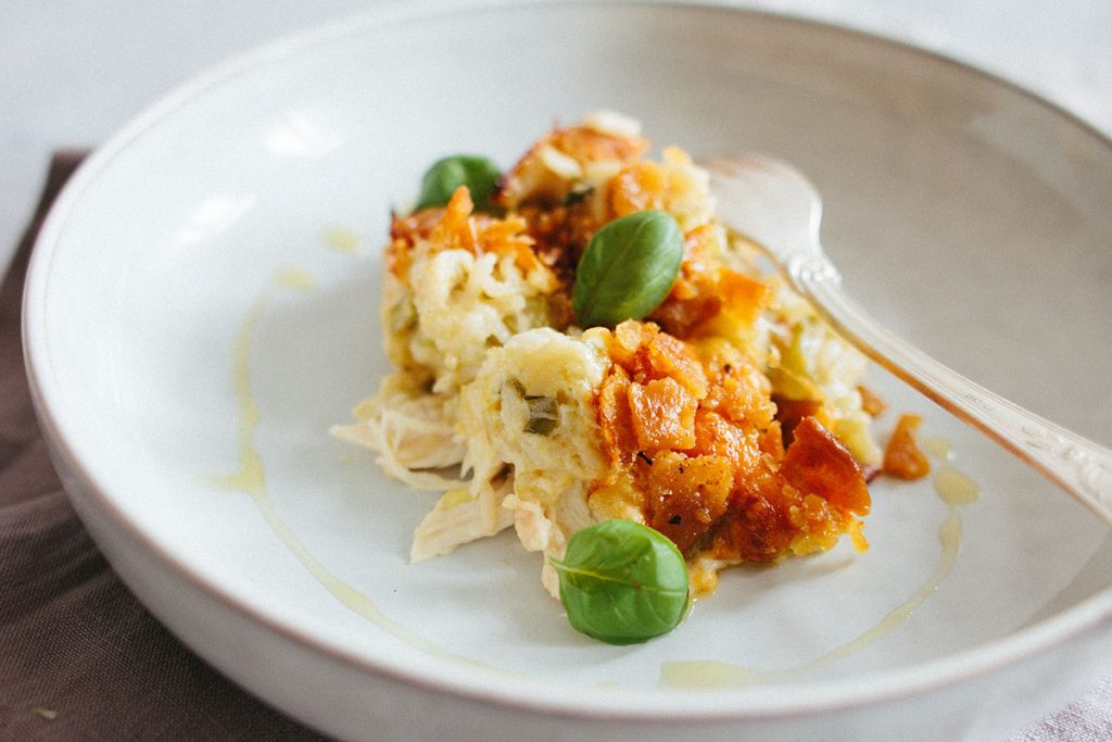 Stangensellerie Huhn Reis Auflauf