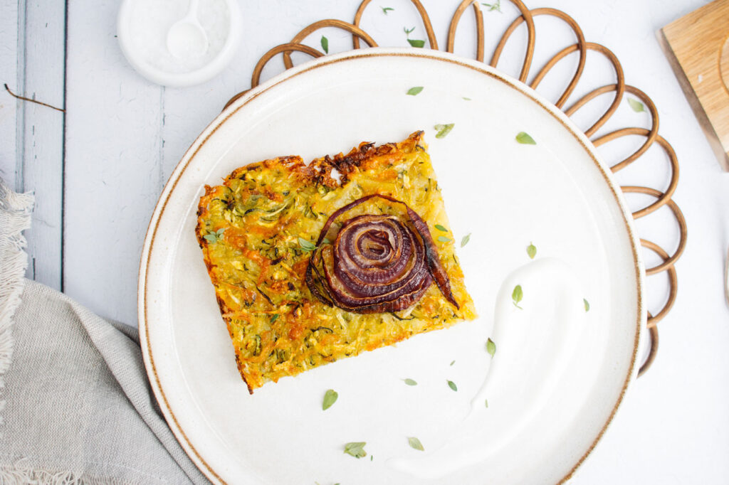 Zucchinipuffer vom Blech