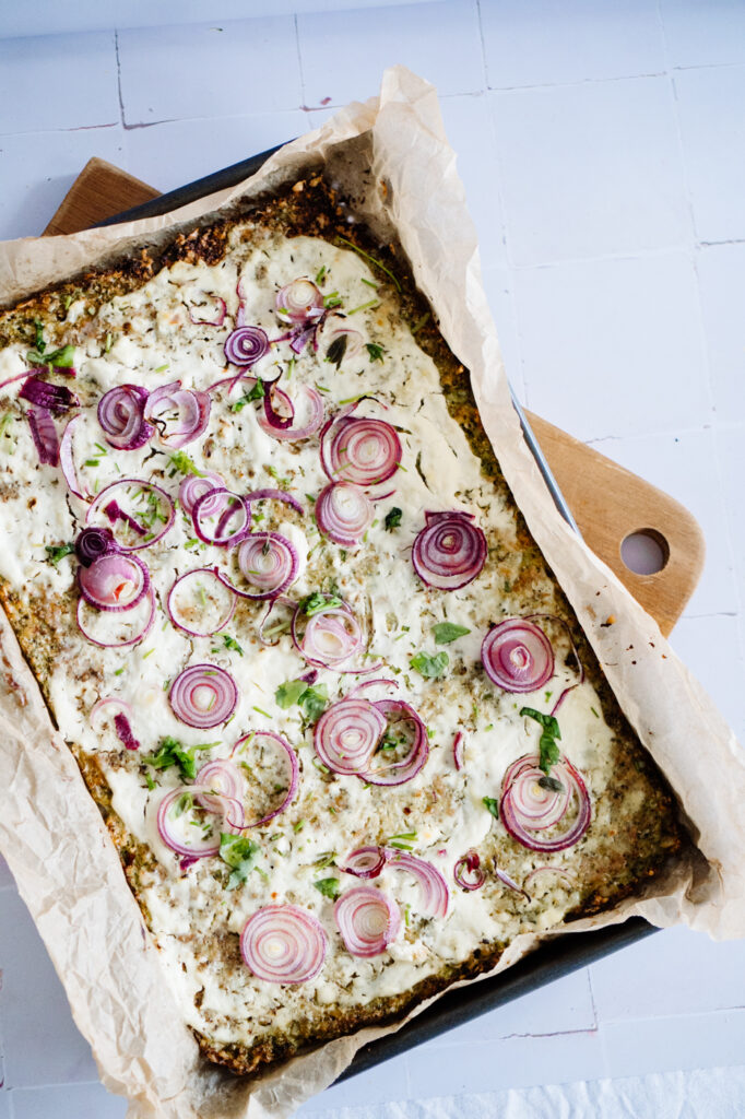 Brokkoli-Blumenkohl Flammkuchen